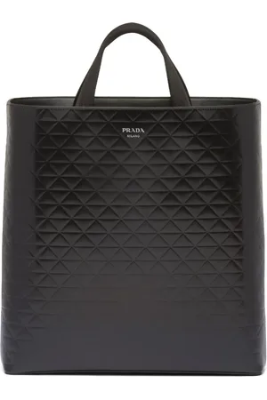 Prada Embossed-print leather tote bag