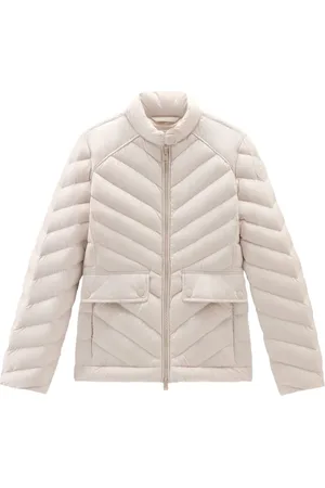 Woolrich Logo-appliqu?? chevron-quilted puffer jacket