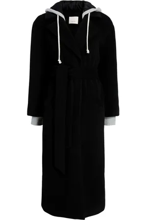 Cinq A Sept Hooded belted coat