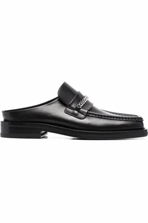MARTINE ROSE Square-toe leather loafers