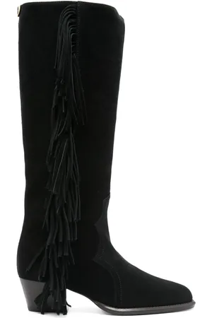Maje 50mm fringed suede cowboy boots