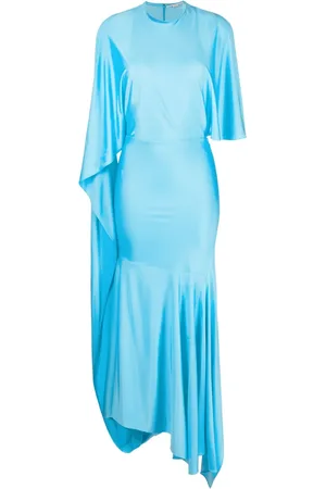 Stella McCartney Cape-sleeve asymmetric maxi dress