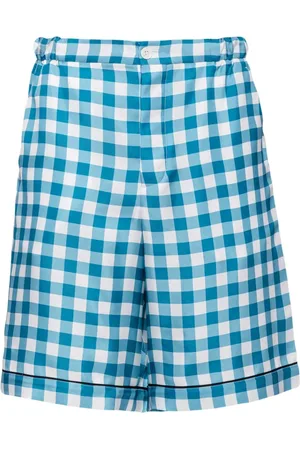 Prada Check-print silk bermuda shorts