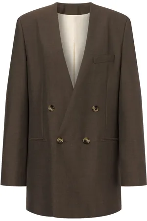Serafini Lapeless double-breasted blazer