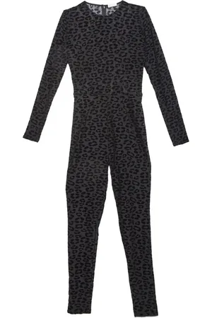 FLEUR DU MAL Flocked leopard-print catsuit