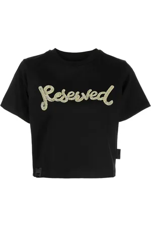 Izzue Reserved beaded cropped T-shirt