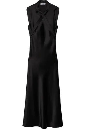 OFF-WHITE Buckle-detail satin midi dress