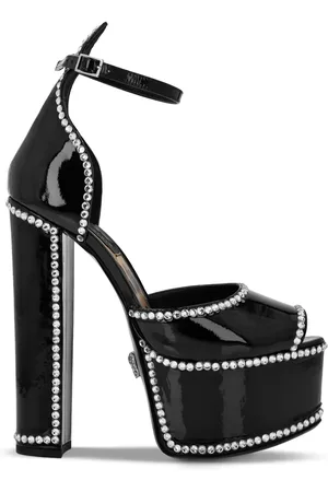 Philipp Plein Crystal-embellished heeled platform sandals