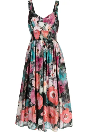 Marchesa Notte Betony floral-print midi dress