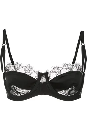 Kiki de Montparnasse Lace Inset silk balconette bra
