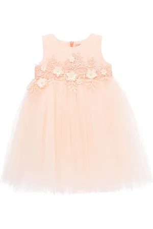 Tulleen Floral-appliqu?? tulle dress