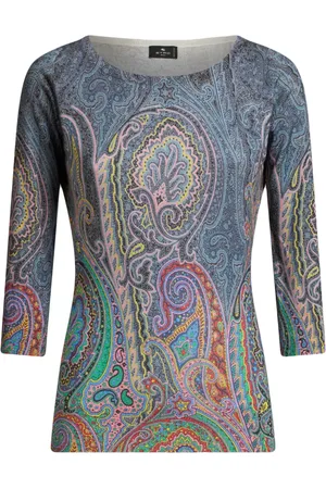 Etro Paisley-print fine-knit sweater