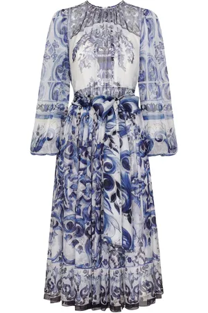 Dolce & Gabbana Majolica-print silk midi dress