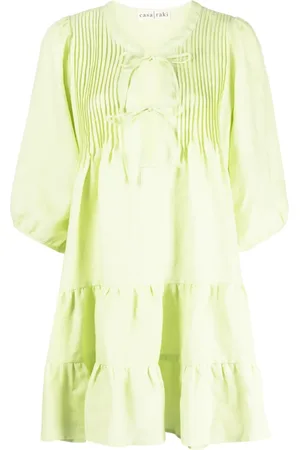 Casa Raki Katja linen tiered dress