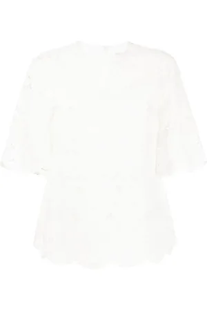 GOEN.J Broderie-anglaise floral knitted top