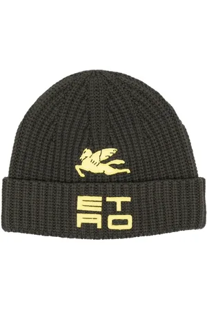 Etro Logo-embroidered ribbed-knit beanie