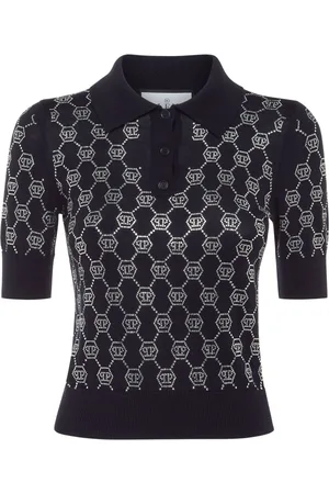 Philipp Plein Crystal-embellished polo top