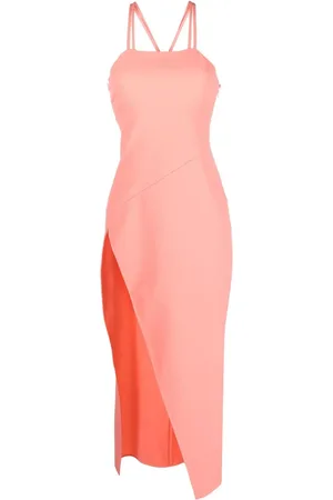 The Attico Fujiko double-strap asymmetric midi dress