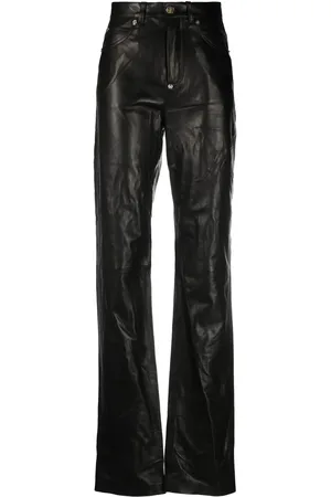 Philipp Plein Straight-leg lambskin trousers