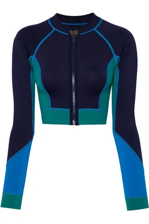 Duskii Colour-block long-sleeved swimming top