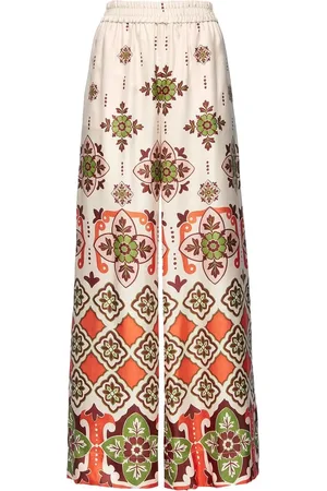 La DoubleJ Printed silk palazzo trousers