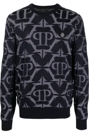 Philipp Plein Chrome patterned-intarsia sweatshirt