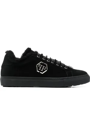 Philipp Plein Logo-plaque leather sneakers