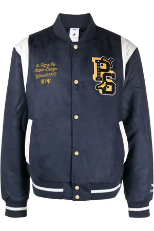 PUMA X Staple logo-patch varsity jacket