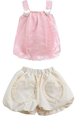 Mimi Tutu Heart-print cotton shorts set