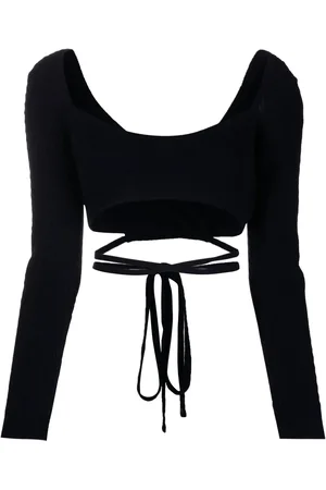 Patou Cropped tie-fastening top