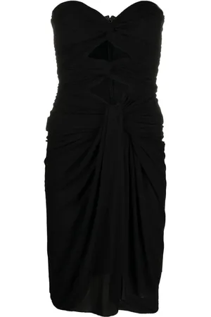 Saint Laurent Cut-out detailed crepe jersey dress