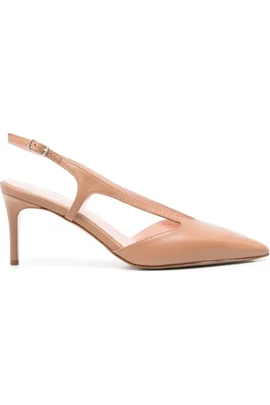 ANNA F. 75mm slingback leather pumps