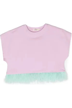 Le pandorine Feather-detail organic cotton T-shirt