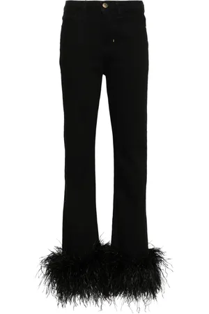 LOULOU Feather-trim jeans