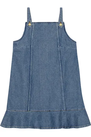 Ganni Flared-hem denim mini dress