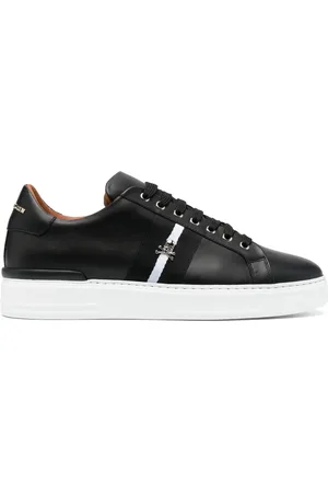 Philipp Plein Skull-plaque striped low-top sneakers