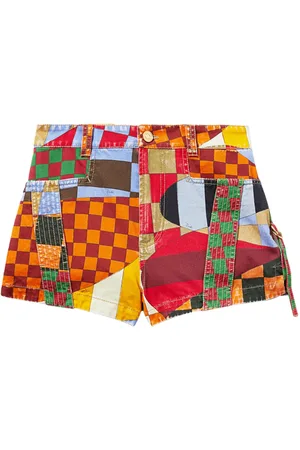 Puccini Giardino-print panelled cotton shorts