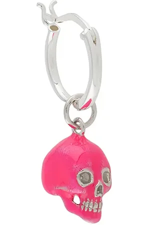 TRUE ROCKS Skull-drop hoop earring