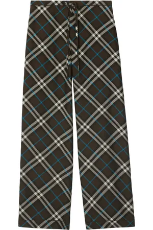 Burberry Check-pattern silk trousers