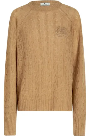 Etro Logo-embroidered cable-knit jumper