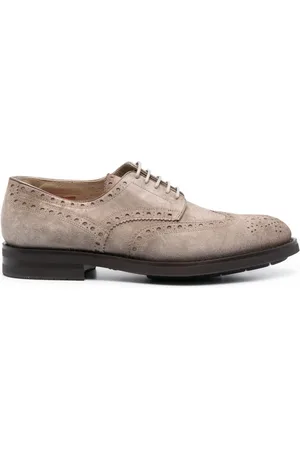 santoni Emil perforated-detail leather brogues