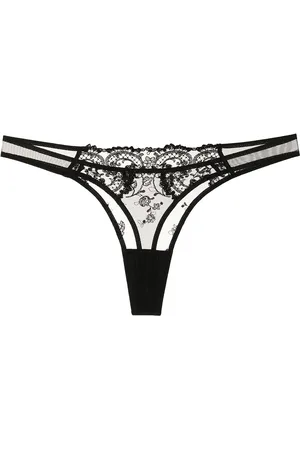 Kiki de Montparnasse Juliette embroidered tulle thong