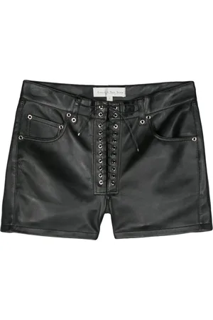 Ludovic De Saint Sernin Lace-up leather shorts