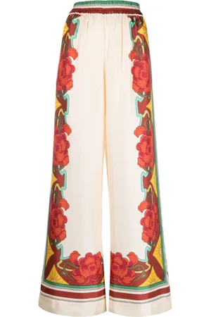 La DoubleJ Floral-print palazzo trousers