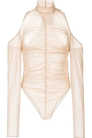 Boyarovskaya Ruched mesh bodysuit