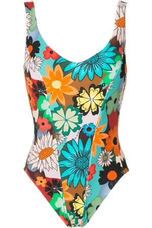 AMIR SLAMA Floral-print open back swimsuit