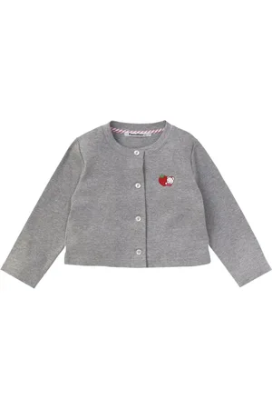 Familiar Embroidered motif cotton cardigan