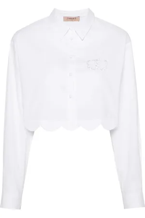 Twin-Set Logo-embroidered cropped shirt