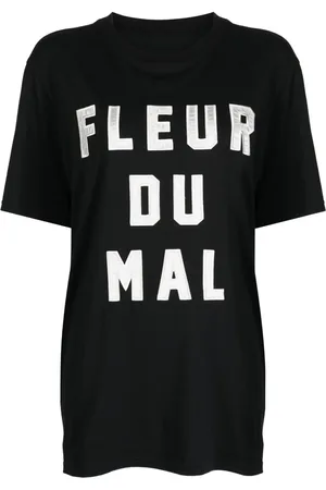 FLEUR DU MAL Logo-embroidered jersey T-shirt