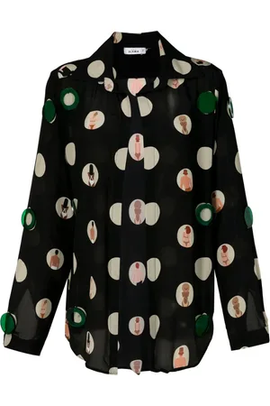 AMIR SLAMA Graphic-print silk blouse